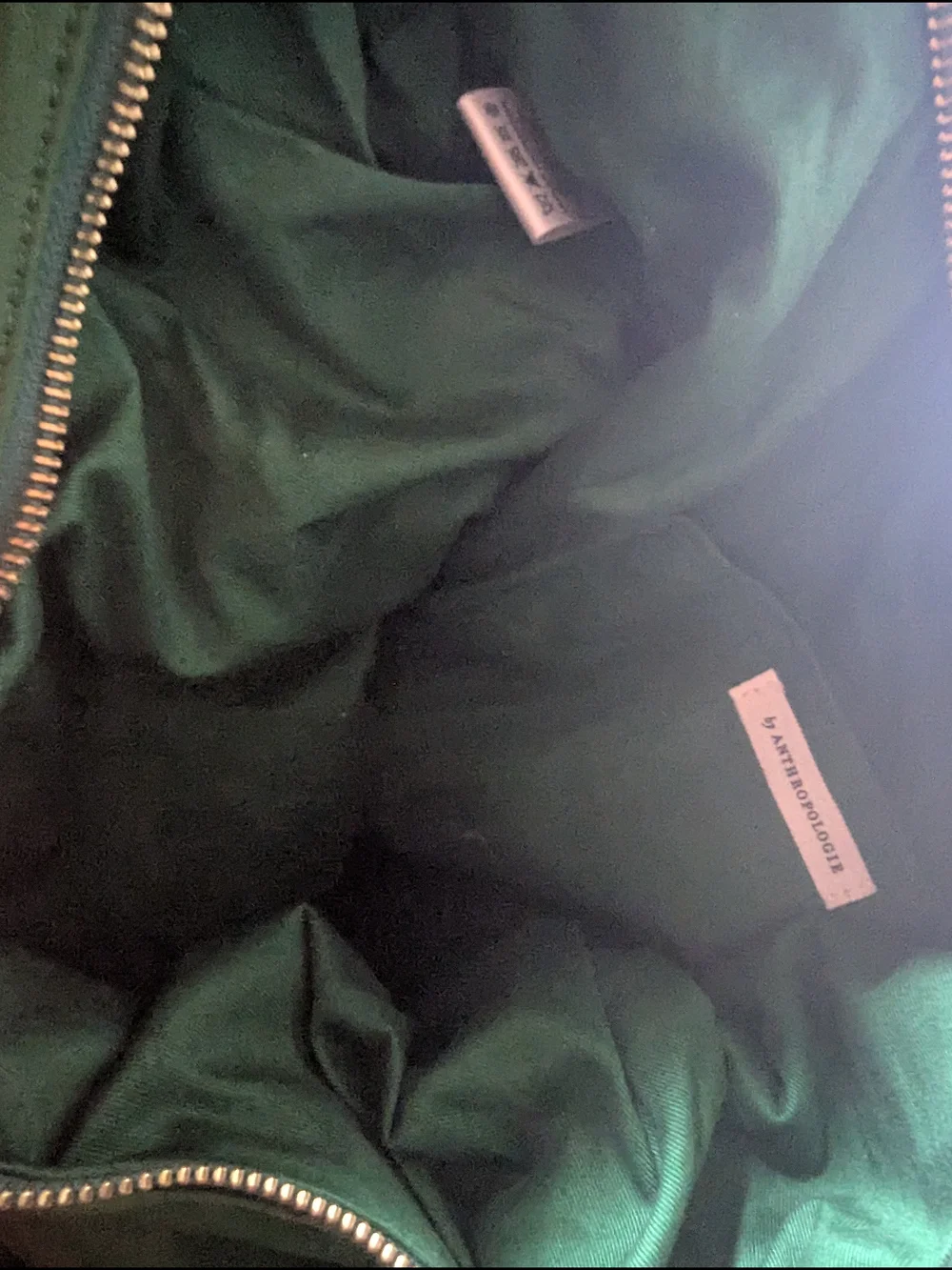 Anthropologie Deep Green Leather Hobo Shoulder Bag